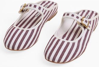 Charlotte Stone Willow Mary Jane Ballet Slide in Umber Stripe at Nordstrom, Size 11