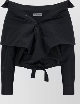 Balenciaga off shoulder crop shirt long sleeves