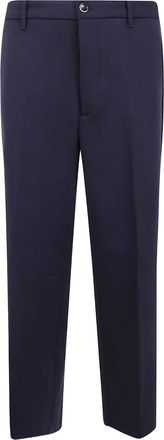 Nine In The Morning Pantaloni in lana con bottoni - Blu