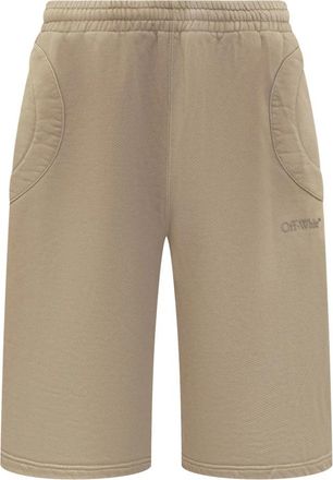 Off-white Laundry Sweatshorts - Heren - Korte Broeken - Beige - S - Katoen - Korte Broeken