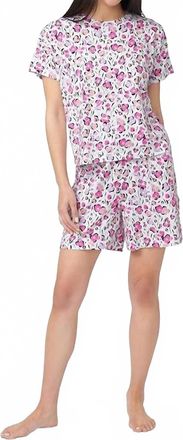 Hue Short Sleeve Boxer Pajama Set In Bright White