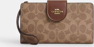 Coach Phone Wallet In Signature Canvas
