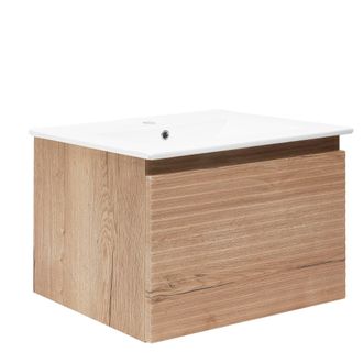 Puma Naturel Mueble De Ba&ntilde;o Con Lavabo Naturel Savona 78x43x44,8 Cm, Roble Halifax Mate (savona80dh)