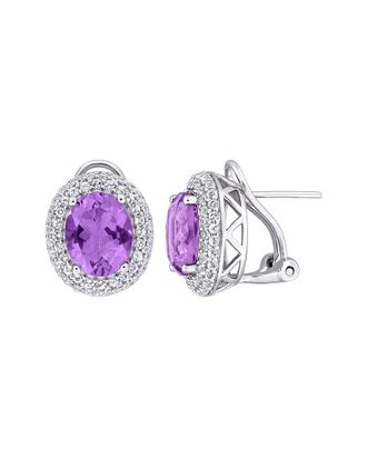 Rina Limor Silver 5.44 ct. tw. Amethyst, White Topaz Leverback Earrings