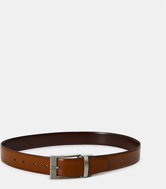 Ted Baker Mens Leather Pin Buckle Belt with Logo - Brown - Size: 40W