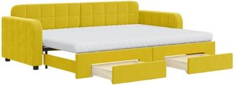 vidaXL Vidaxl - Sof&aacute; Cama Nido Con Cajones Terciopelo Amarillo 80x200 Cm