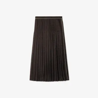 Burberry Sunflower Pleated Silk Skirt, Size: 04
