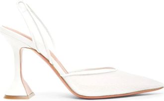Amina Muaddi Pumps, female, White, Size: 8 1/2 US White Slingback Pumps