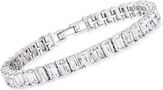 Ross-Simons Emerald-Cut CZ Tennis Bracelet in Sterling Silver