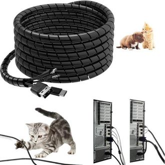 OEM Funda Espiral Para Cables (6 M, 12 Mm De Di&aacute;metro), Envoltura Espiral Flexible / Organizador De Cables, Funda Espiral De Pe Ign&iacute;fuga, Pc, Usb