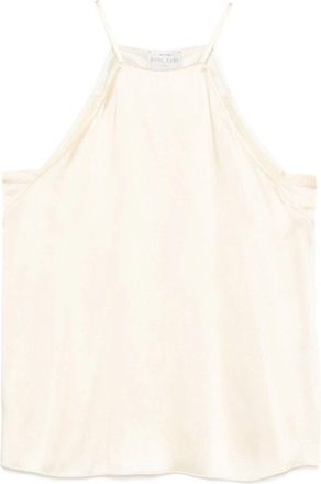 Forte_Forte Silver Pinstripe Satin Strap Top