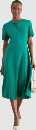 Hobbs London Ariela Twist Detail Midi Dress in Meadowgreen at Nordstrom, Size 16