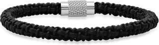 Steeltime HMY JEWELRY Navy Blue Braided Leather Bracelet in Blue/metallic at Nordstrom Rack