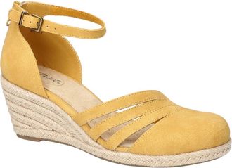 Easy Street Daytona Ankle Strap Espadrille Platform Wedge in Yellow at Nordstrom Rack, Size 9