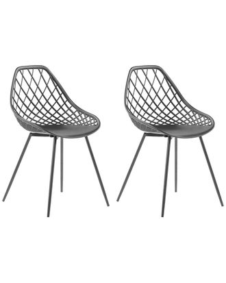 Beliani Conjunto de 2 sillas de comedor negro