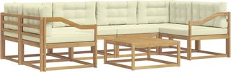 vidaXL Conjunto De Sof&aacute;s De Exterior 5 Uds. Blanco Y Crema Vidaxl