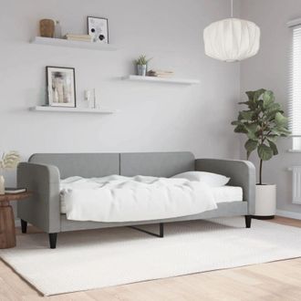 vidaXL Vidaxl - Sof&aacute; Cama Con Colch&oacute;n Tela Gris Claro 90x190 Cm