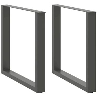 vidaXL Vidaxl - Patas Para Mesa De Comedor En Forma De U (2 Unidades), Antracita, 90 X (72-73) Cm, Acero