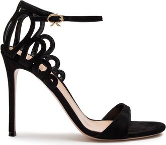 Gianvito Rossi Elisa Cut-out Suede Sandals - Black - 39 (IT39 / UK6)