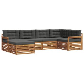 vidaXL Conjunto De Sof&aacute;s De Exterior 6 Pcs Natural Y Antracita Vidaxl