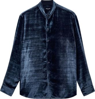 Giorgio Armani M9231 Dragonfly Camicia - Heren - Casual Overhemden - Blauw - XL - Overhemden