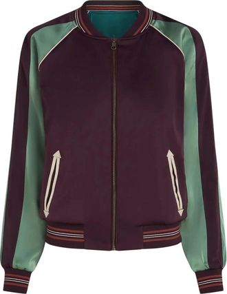 King Louie Bomber Dusk Satin - Dames - Bomber jackets - Paars - M - Satijn - Jassen