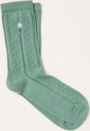 Fat Face FatFace Green Floral Pointelle Socks