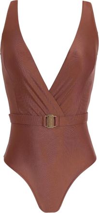 Lygia & Nanny Costume intero Evita con scollo a V - Marrone