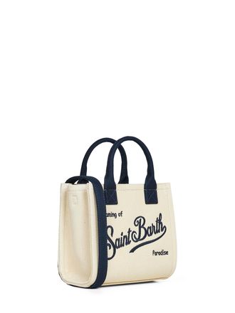 MC2 Saint Barth Womens Mini Vanity Bag Ivory Cotton Handbags Hand