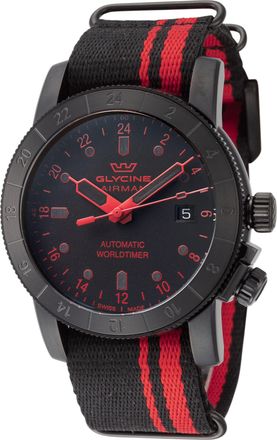 Glycine Mens Airman Purist 42mm Automatic GMT Watch GL0496