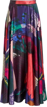 Roksanda Ilincic Ameera Printed Silk-satin Midi Skirt - Multi Print - 10 (UK10 / S)
