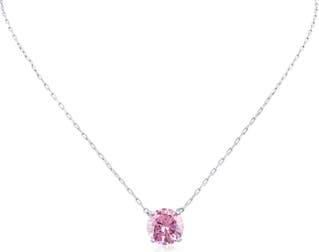 Kenneth Jay Lane Glam Cubic Zirconia Pendant Necklace in Pink/Silver at Nordstrom Rack