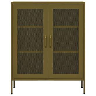 Berkfield Home Storage Cabinet Olive Green 80x35x101.5 cm Steel