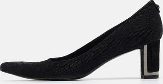 Stuart Weitzman Black Textured Suede Pointed Toe Pumps