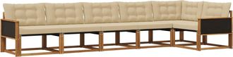 vidaXL Conjunto De Sof&aacute;s De Exterior 6 Uds. Natural Y Beige Vidaxl