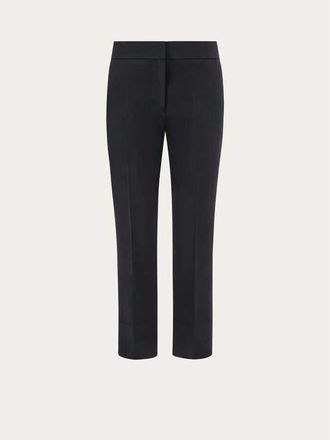 Ferragamo Black Wool Blend Trousers, Brand Size 44 (US Size 10)