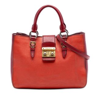 Miu Miu Pre-owned Miu Miu Bicolor Goatskin Madras Satchel Ladies X2OL523QOZ727TFV