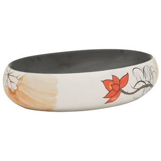 Berkfield Home Countertop Basin Multicolour Oval 59x40x15 cm Ceramic | Size: 59 x 40 x 15 cm
