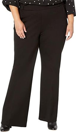NYDJ Plus Size Pull-On Flare Leg Trousers Womens Casual Pants Black : 1X 32, Elastane/Nylon/Viscose