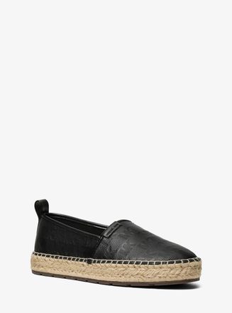 Michael Kors Elias Logo Embossed Leather Espadrille