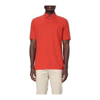 Zanone Tops, Heren, Rood, 2Xl, Short Sleeve Polo Shirt