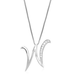 Vir Jewels 1/12 cttw Lab Grown Diamond Alphabet Pendant Necklace in Sterling Silver with Chain For Women