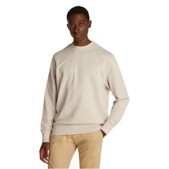 Calvin Klein Heren Puff Print Katoenmix Sweatshirt met Opdruk (Maanstraal)