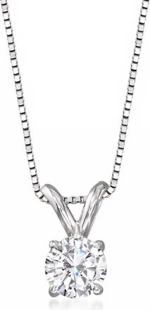 Ross-Simons Diamond Solitaire Necklace in 14kt White Gold