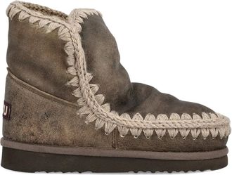 Mou crochet-trim boots - women - Fabric/Fabric/Rubber - 36 - Brown