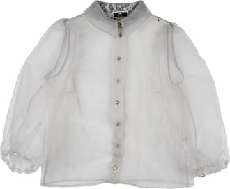 Elisabetta Franchi Pearl Grey Polyester Voile Women Shirt