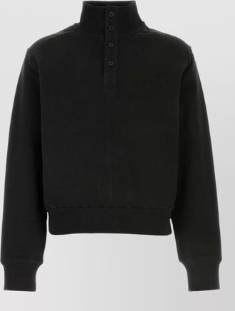 Entire studios cotton high-neck button sweatshirt