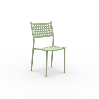 MondoViro Juego de 8 sillas de jard&iacute;n de metal verde 43x48 cm 85h