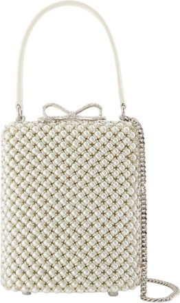 Self Portrait Pearl Embellished Mini Bag - Metal - White