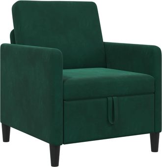 vidaXL Sof&aacute; Con Almacenamiento Verde Oscuro 72 X 78 X 87 Cm Poli&eacute;ster Vidaxl